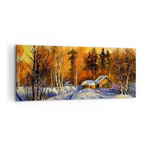 Obraz na płótnie - Zimowa impresja w słońcu - 100x40 cm