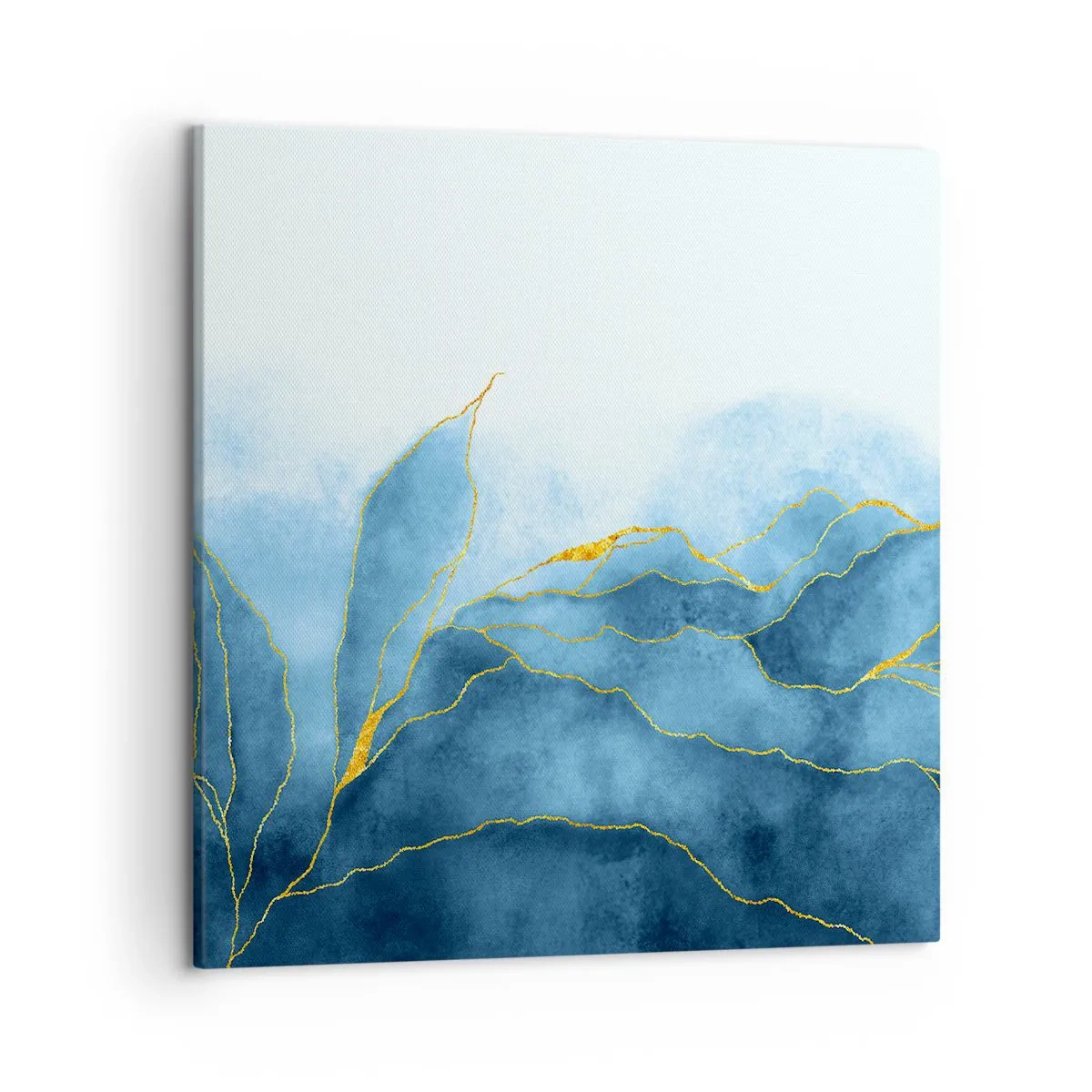 Obraz na płótnie - Błękit w złocie - 50x50 cm