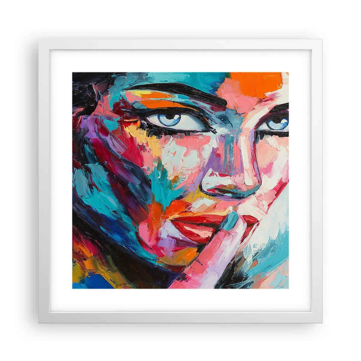 Plakat w białej ramie - Nasza pierwsza tajemnica - 40x40 cm