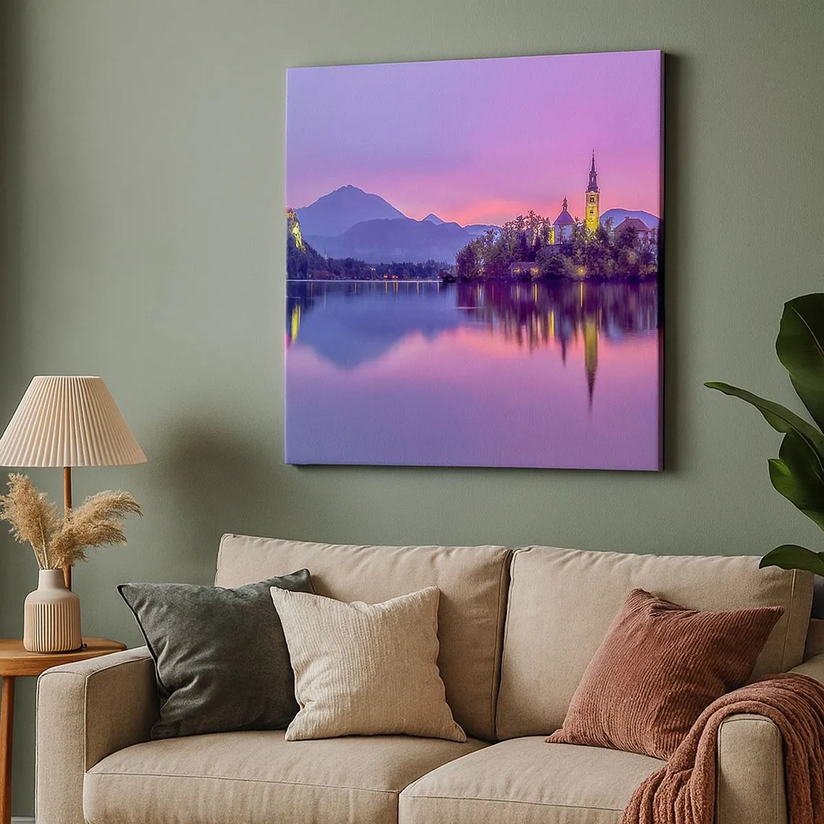 Obraz na płótnie - Bajkowa wyspa o zmierzchu  - 30x30 cm