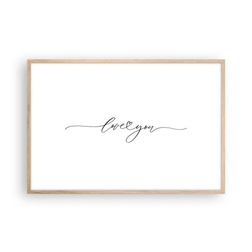 Plakat w ramie jasny dąb - Czarno na białym - 91x61 cm