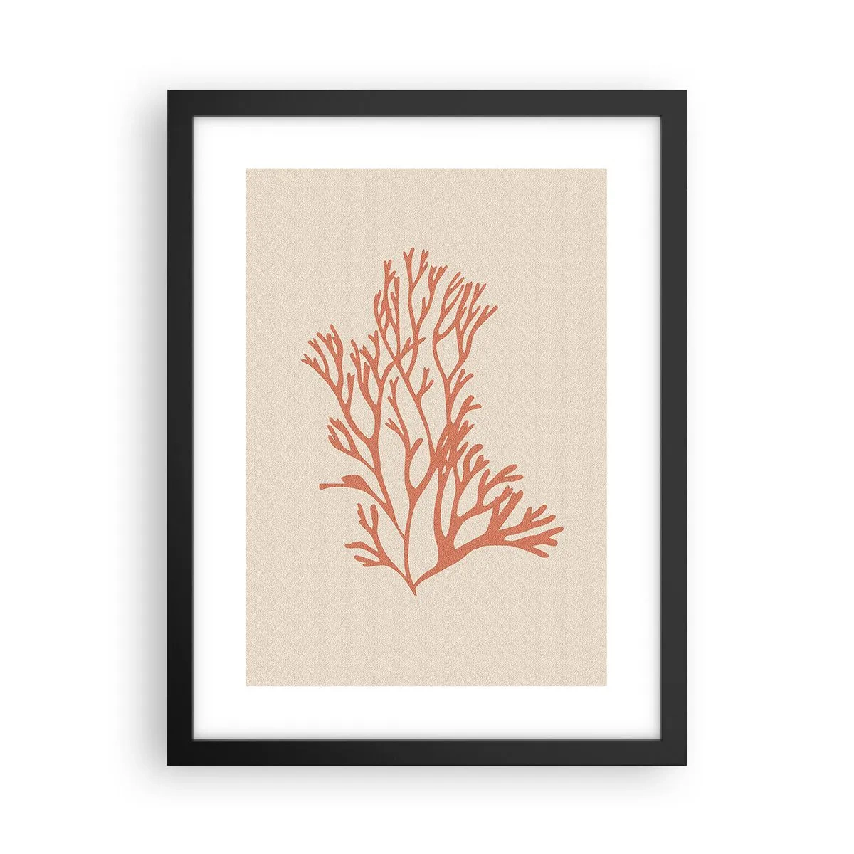 Plakat w czarnej ramie - Koralowy filigran - 30x40 cm