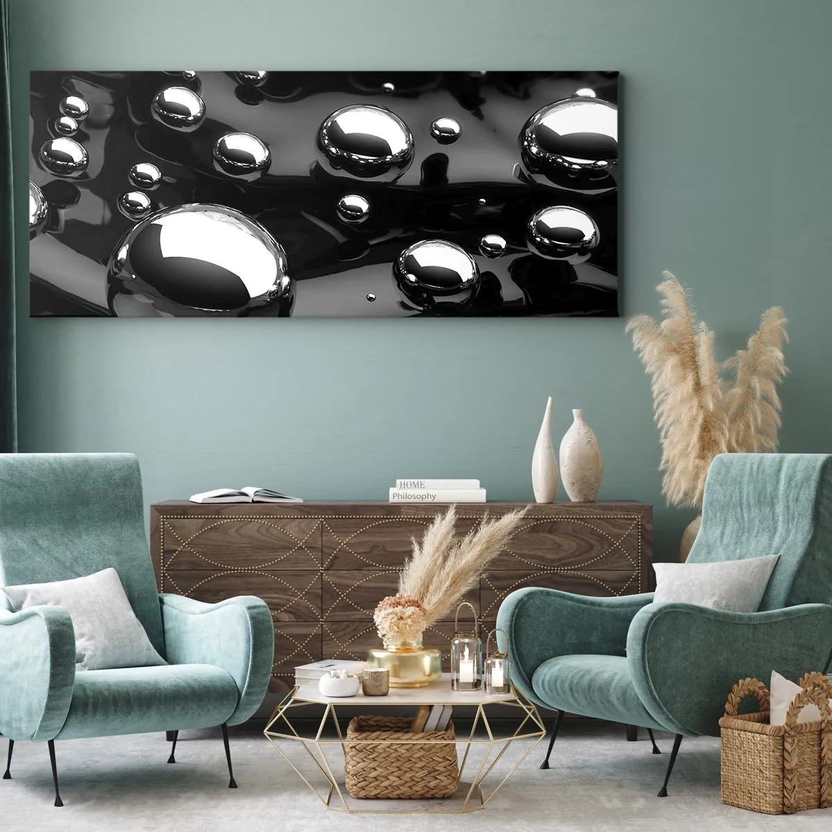 Obraz na płótnie - Z czarnej toni - 100x40 cm