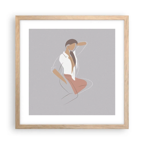 Plakat w ramie jasny dąb - Zarys wdzięku - 40x40 cm