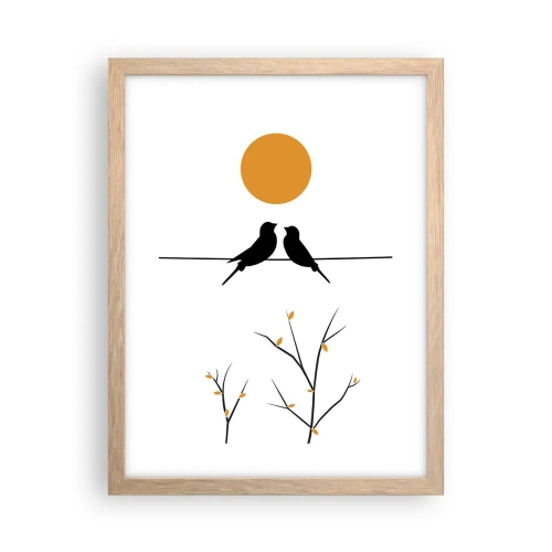 Plakat w ramie jasny dąb - Słowiczy wieczór - 30x40 cm