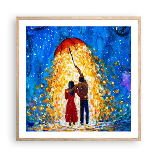 Plakat w ramie jasny dąb - Magia deszczowego wieczoru? - 60x60 cm
