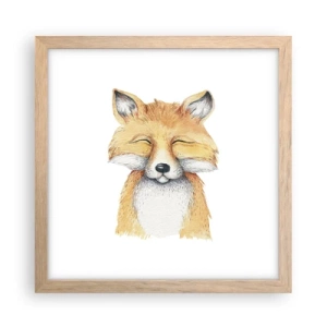 Plakat w ramie jasny dąb - Lisie humory - 30x30 cm