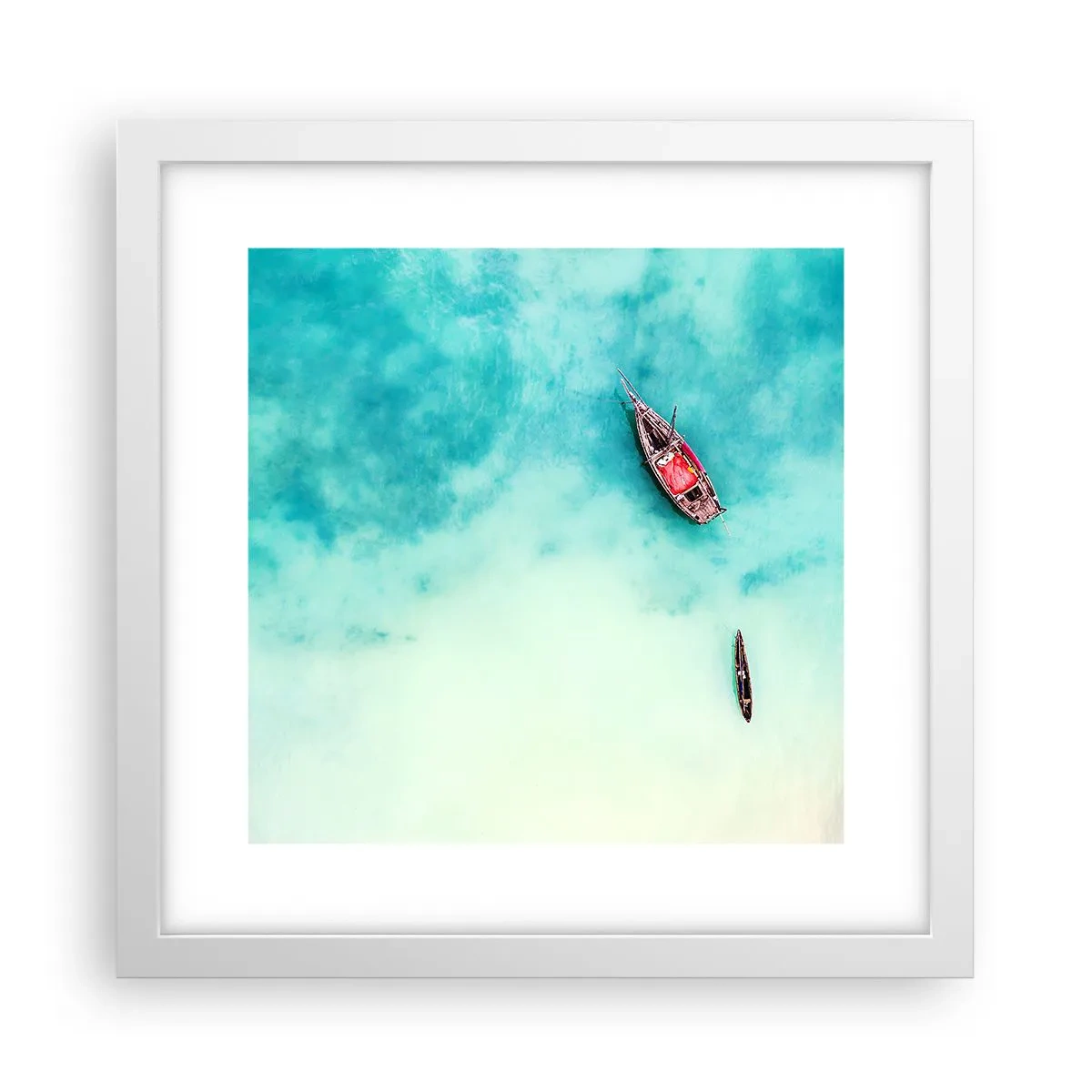 Plakat w białej ramie - Bo na plażach Zanzibaru, kiedy nadmiar wód… - 30x30 cm