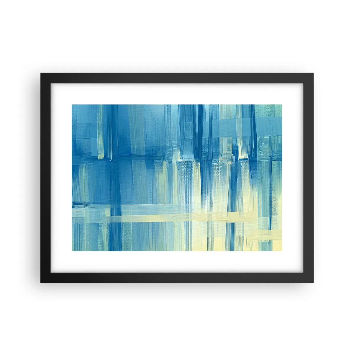 Plakat w czarnej ramie - Kompozycja w turkusie - 40x30 cm