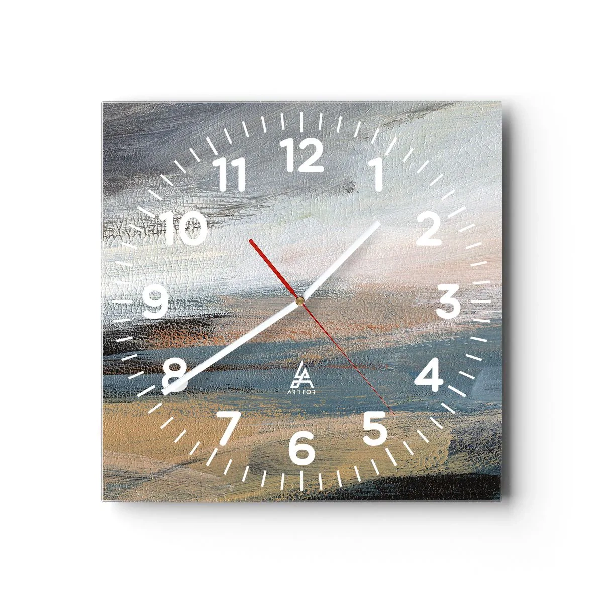 Zegar ścienny - Abstrakcja: pejzaż północny - 30x30 cm
