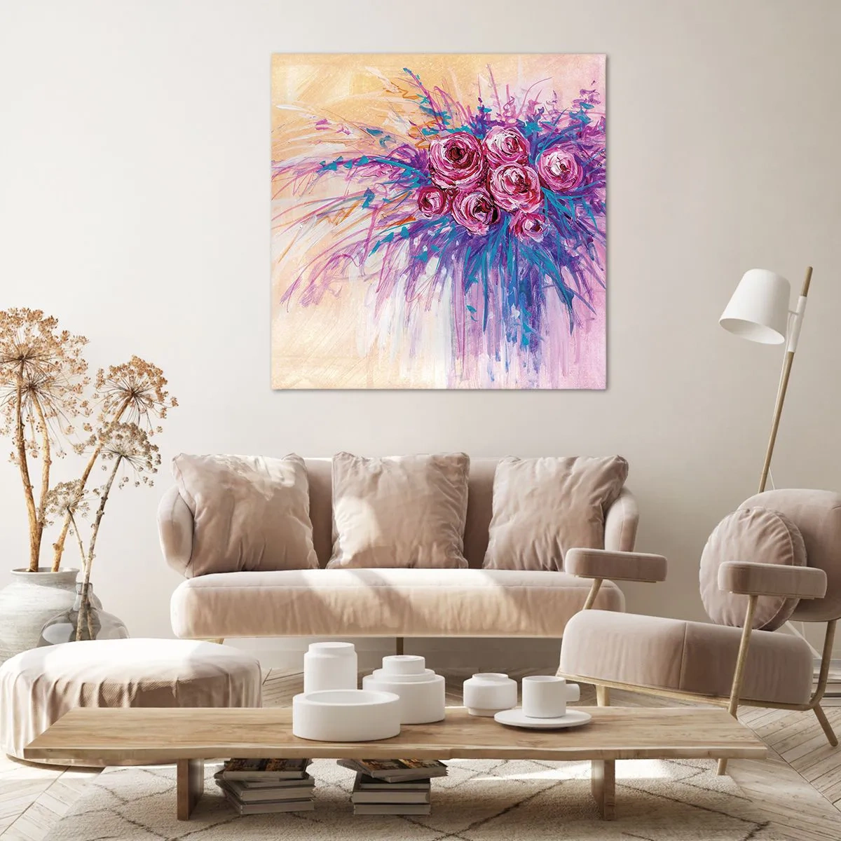 Obraz na płótnie - Różana fontanna - 60x60 cm