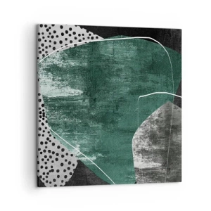 Obraz na płótnie - Barwna abstrakcja z płatkiem złota - 50x50 cm