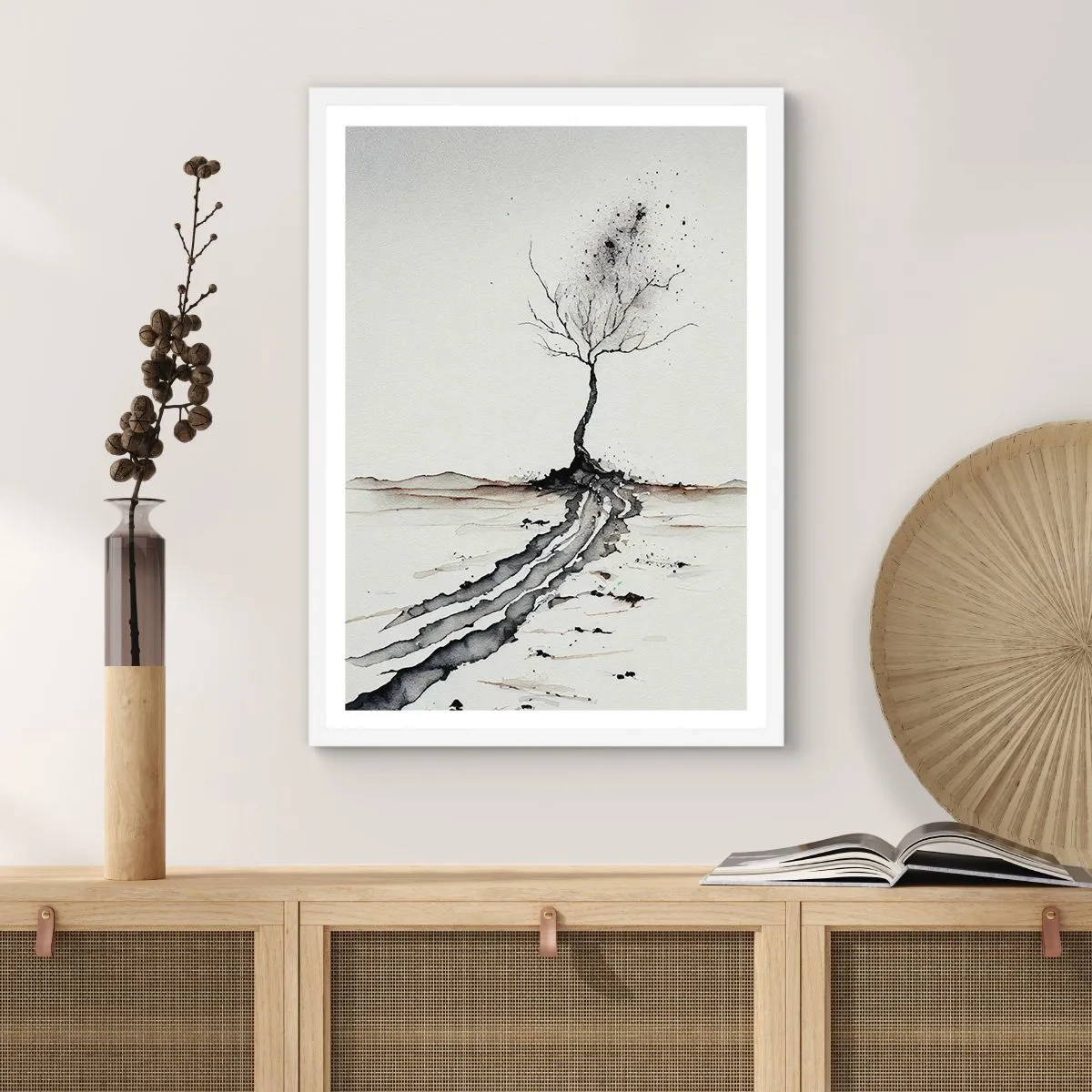Plakat w białej ramie - Zimowa melancholia - 50x70 cm