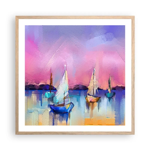 Plakat w ramie jasny dąb - Kierunek: szerokie wody - 60x60 cm