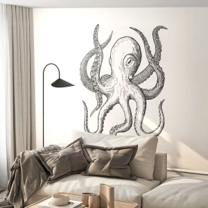 Fototapeta Samoprzylepna Deluxe Sticker - Tańcząca z falami - Ośmiornica, Rysunek, Nadmorski - 400x280 cm