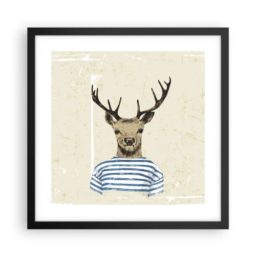 Plakat w czarnej ramie - Bo lubię koszulki w paski! - 40x40 cm