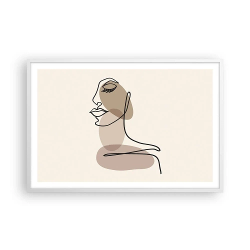 Plakat w białej ramie - Pewna linia piękna - 91x61 cm