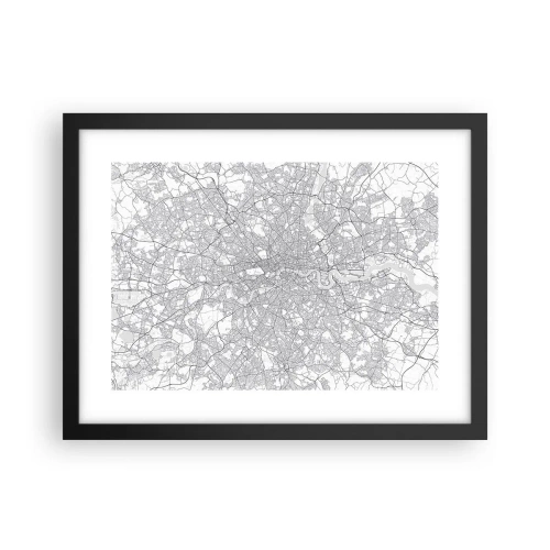 Plakat w czarnej ramie - Mapa londyńskiego labiryntu - 40x30 cm
