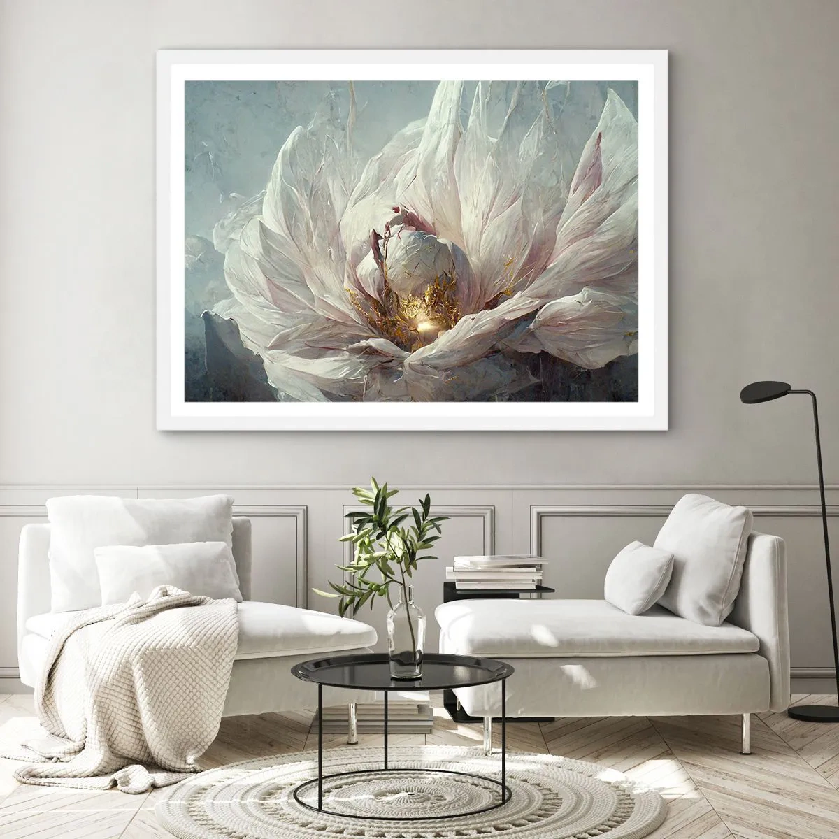 Plakat w białej ramie - Rozkwita raz na sto lat - 50x40 cm