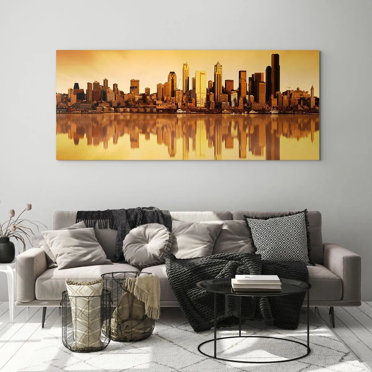 Obraz na szkle - Cisza metropolii - 90x30 cm