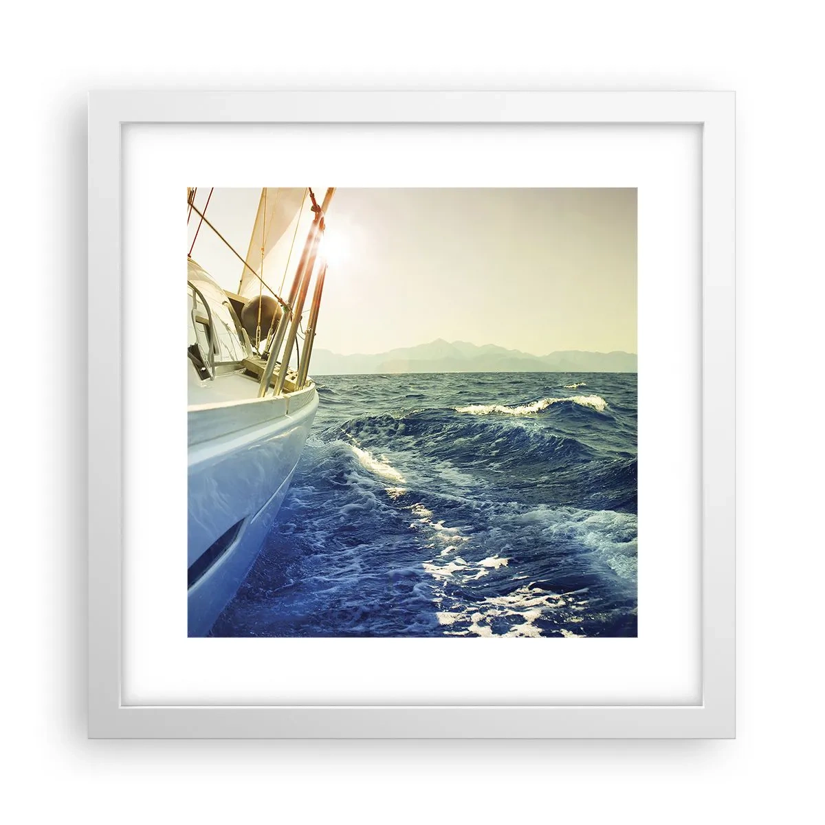 Plakat w białej ramie - Po przygodę - 30x30 cm