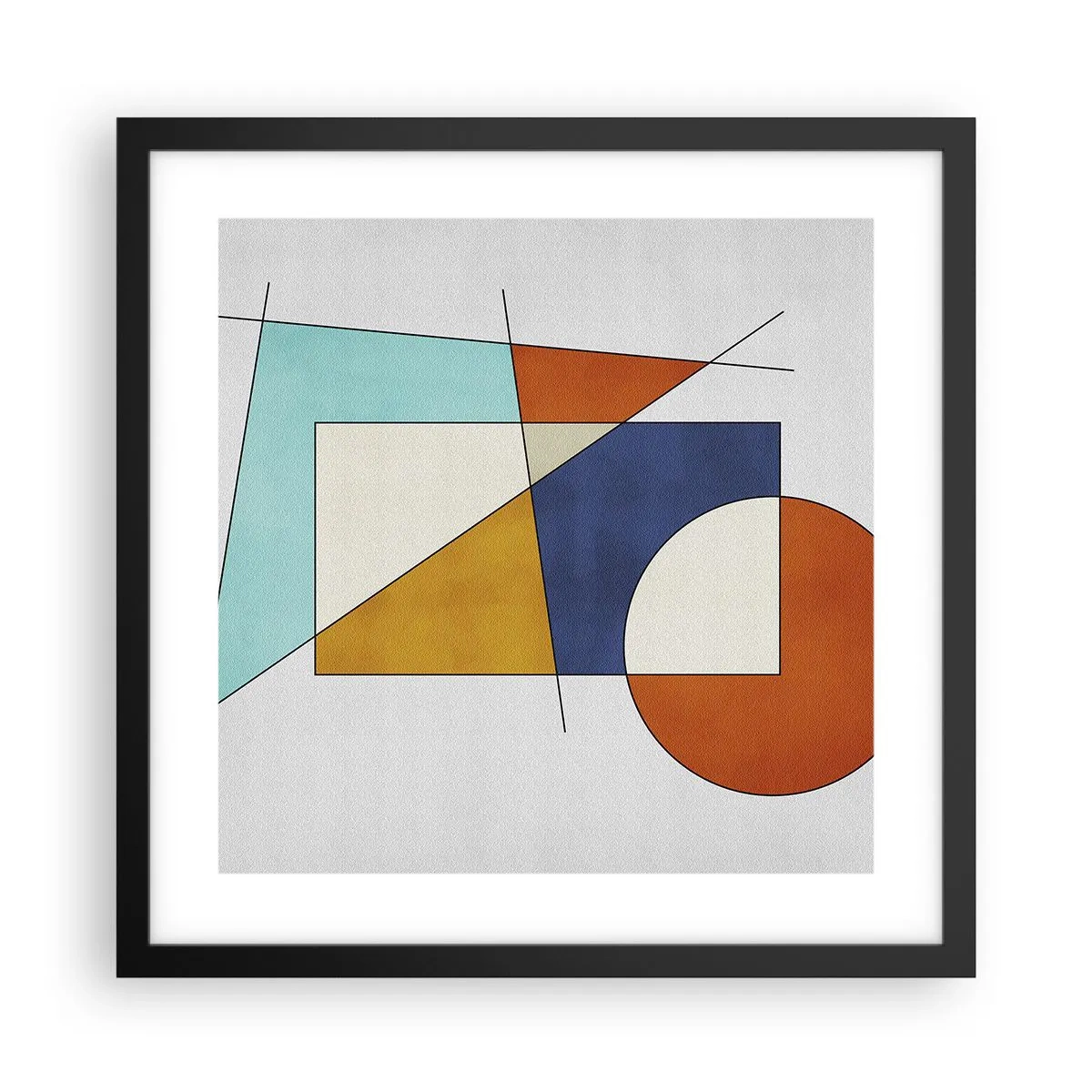 Plakat w czarnej ramie - Abstrakcja: modernistyczna zabawa - 40x40 cm