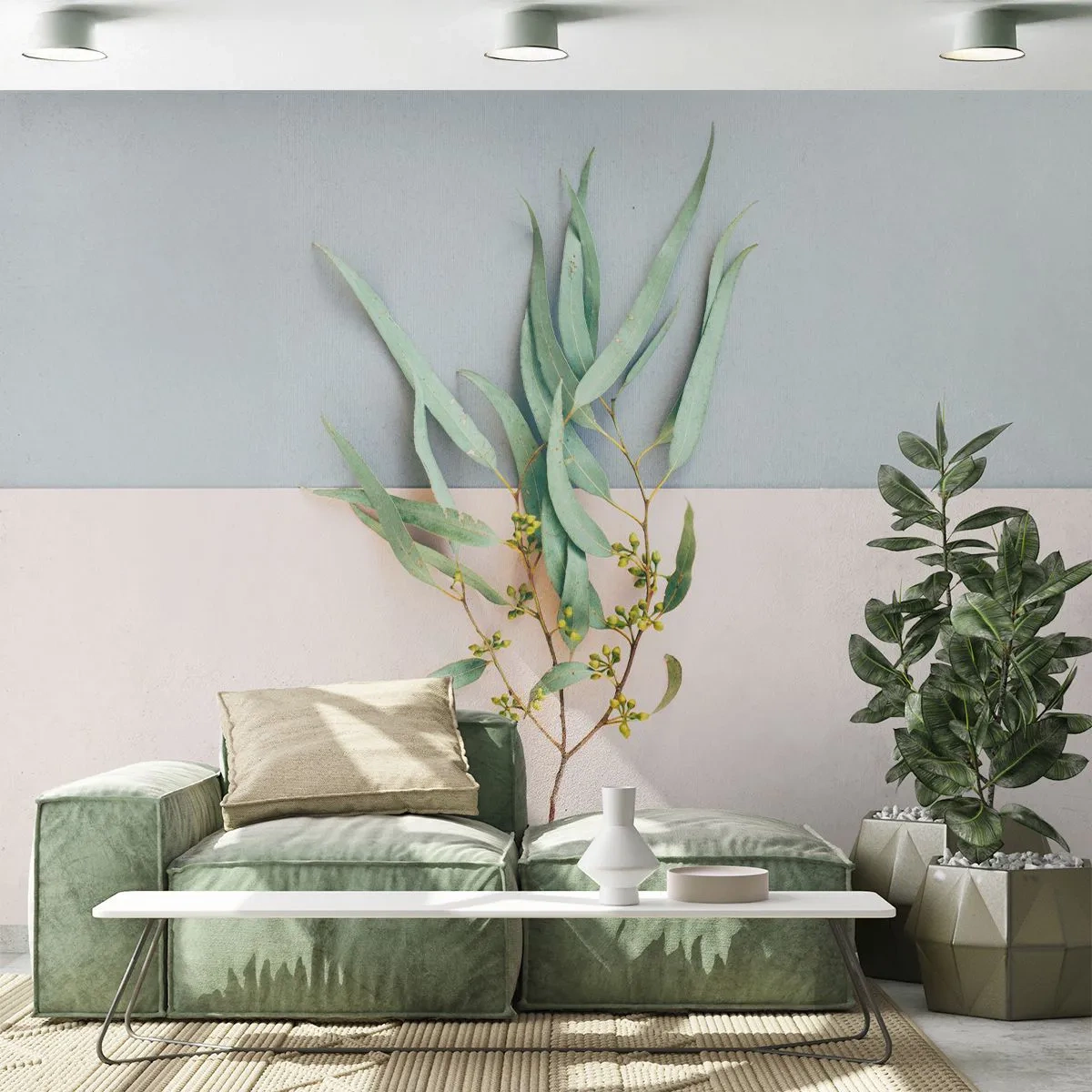 Fototapeta Premium Canvas - Pastelowa subtelność - Pastelowy, Roślina, Boho - 250x175 cm