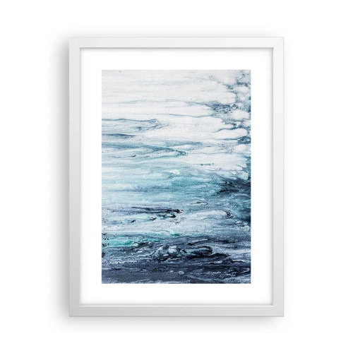 Plakat w białej ramie - Sople błękitu - 30x40 cm