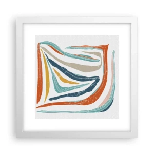Plakat w białej ramie - Abstrakcja przyjaźnie uśmiechnięta - 30x30 cm