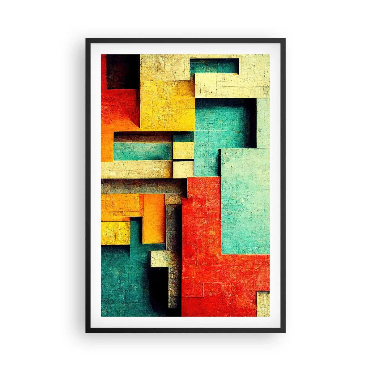 Plakat w czarnej ramie - Festiwal kątów prostych - 61x91 cm