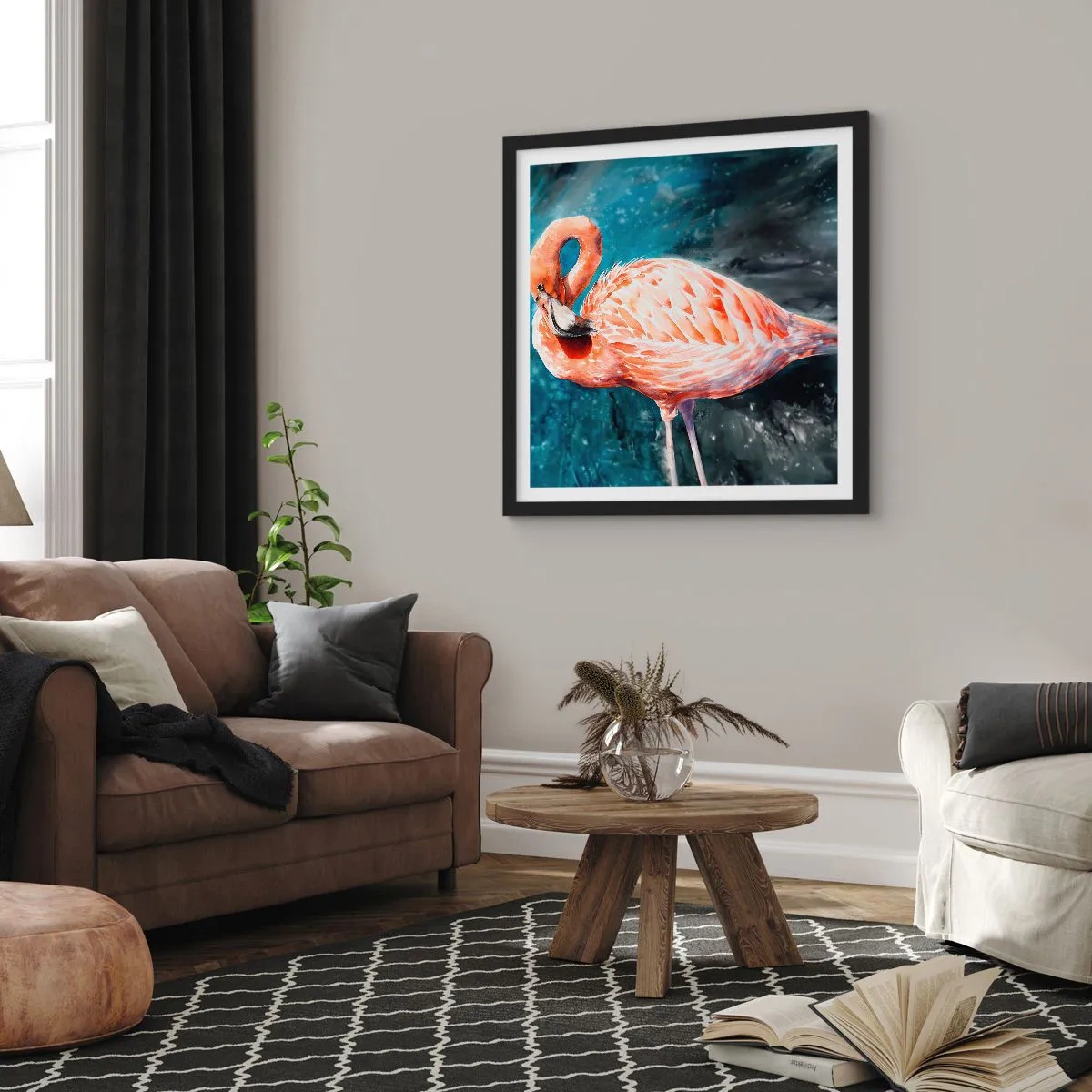 Plakat w czarnej ramie - Dekoracyjny z natury - 50x50 cm