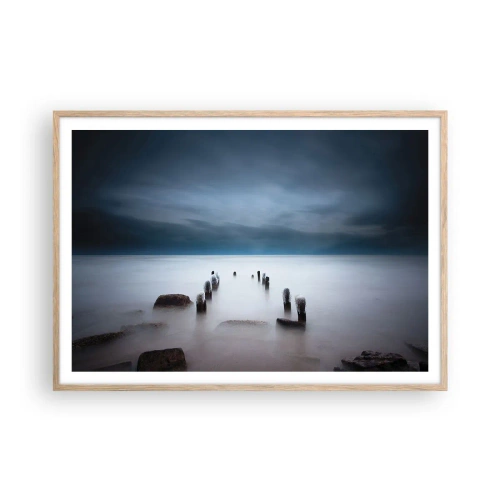 Plakat w ramie jasny dąb - Zamyślone jezioro - 100x70 cm