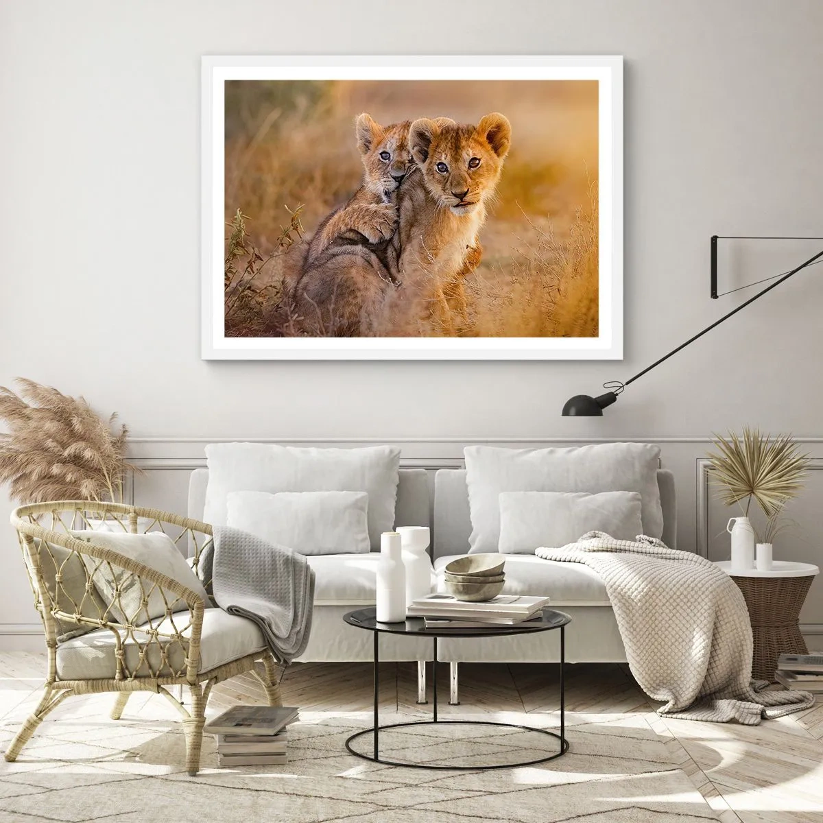 Plakat w białej ramie - Nie przeszkadzać! Bawimy się - 91x61 cm