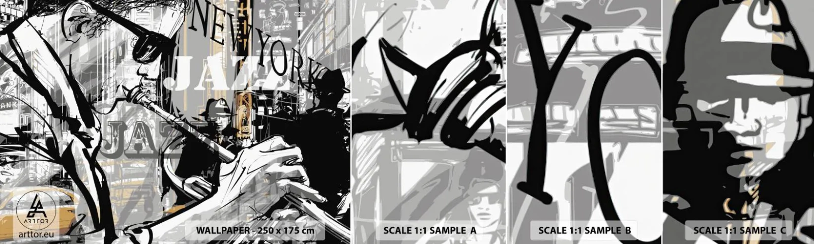 Fototapeta Próbka Samoprzylepna Deluxe Sticker - W rytmie Nowego Jorku - Nowy Jork, Muzyka, Jazz - 100x30 cm