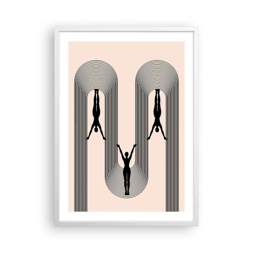 Plakat w białej ramie - Do góry nogami - 50x70 cm