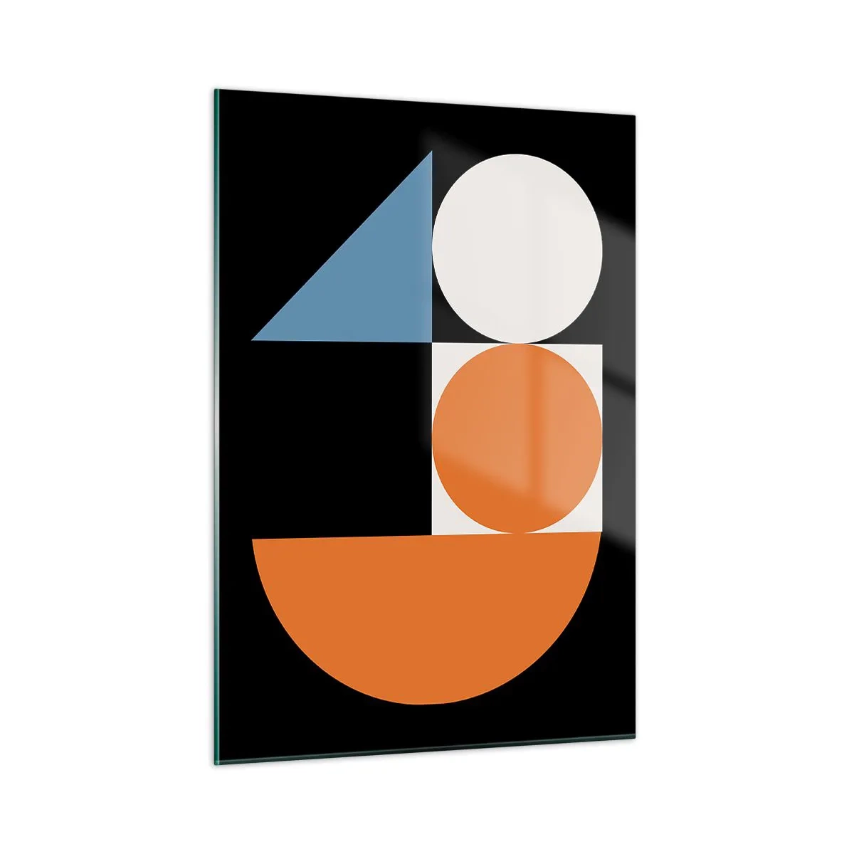 Obraz na szkle - Geometryczne figury w układzie abstrakcyjnym - 50x70cm - Układ figurowy - Nowoczesna dekoracja ścienna do salonu, kuchni i sypialni ARTTOR