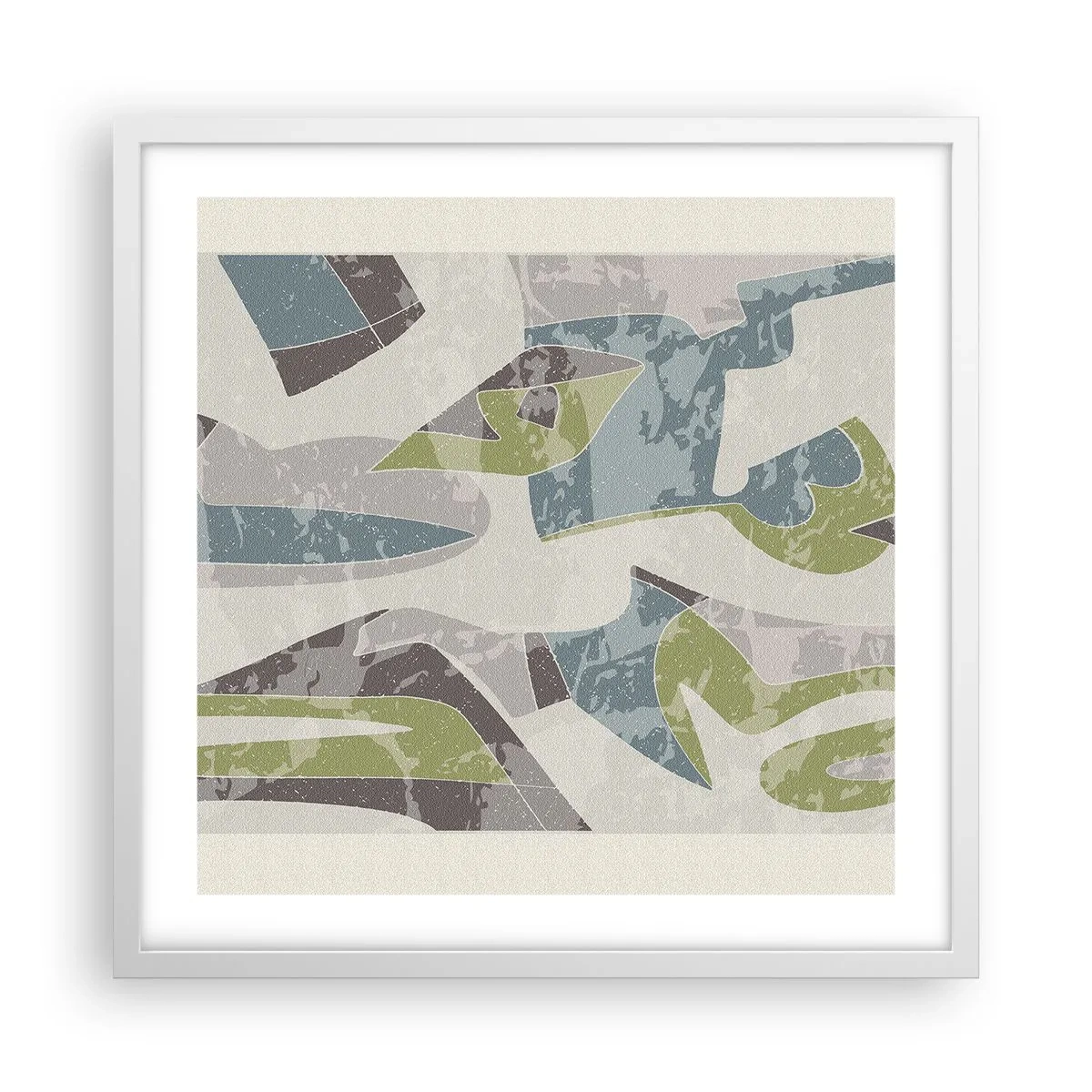 Plakat w białej ramie - Kompozycja za szybą - 50x50 cm