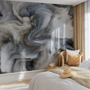 Fototapeta Standard Eco - Kamień i kwiat - 3D, Trójwymiarowy, Sztuka - 350x256 cm