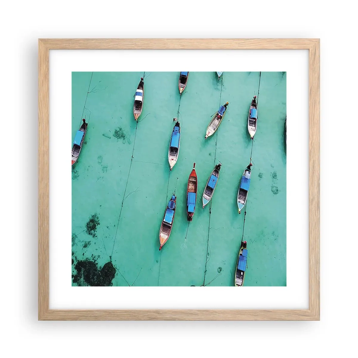 Plakat w ramie jasny dąb - W radosnym oczekiwaniu - 40x40 cm