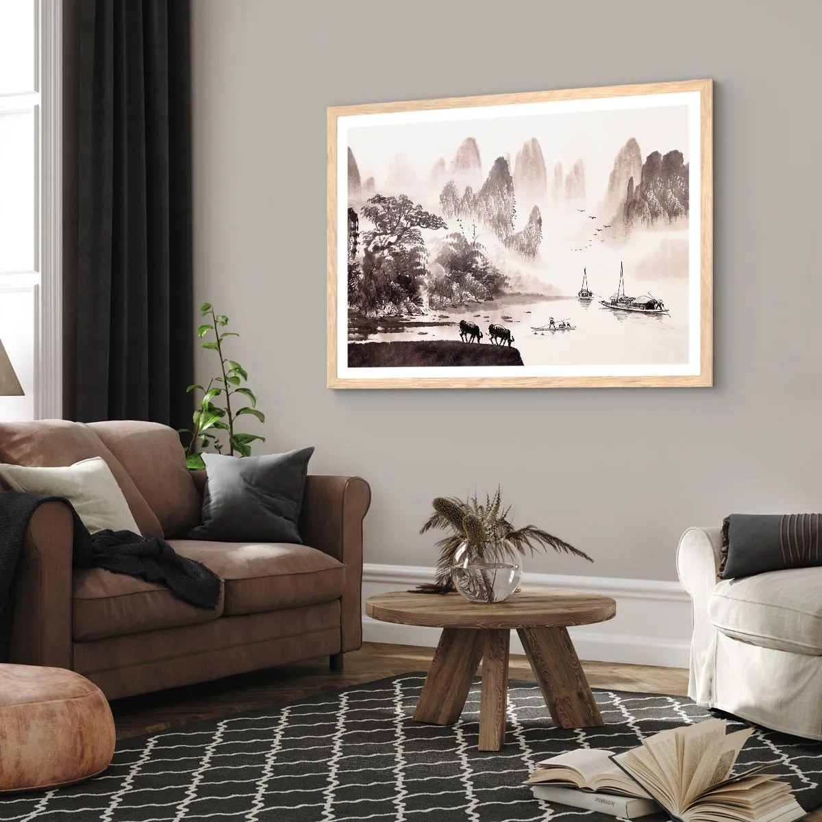 Plakat w ramie jasny dąb - Egzotyczna codzienność Wschodu - 70x50 cm