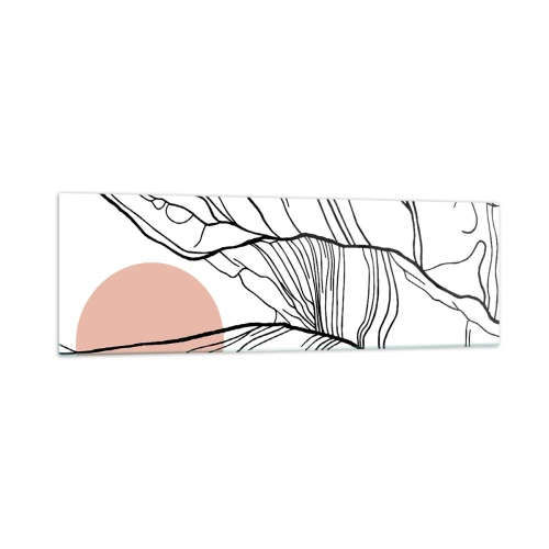 Obraz na szkle - Minimalistyczne linie z geometrycznym akcentem - 160x50cm - W sieci gałązek - Nowoczesna dekoracja ścienna do salonu i sypialni ARTTOR