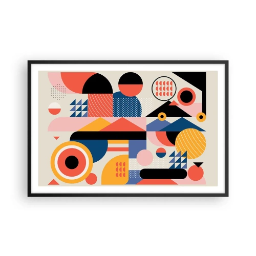 Plakat w czarnej ramie - Kompozycja: pobaw się - 91x61 cm