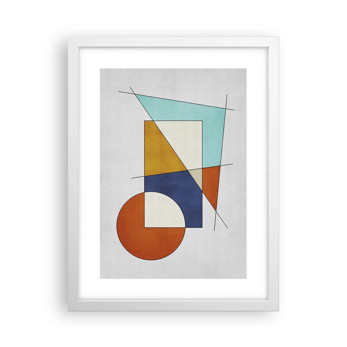 Plakat w białej ramie - Abstrakcja: modernistyczna zabawa - 30x40 cm
