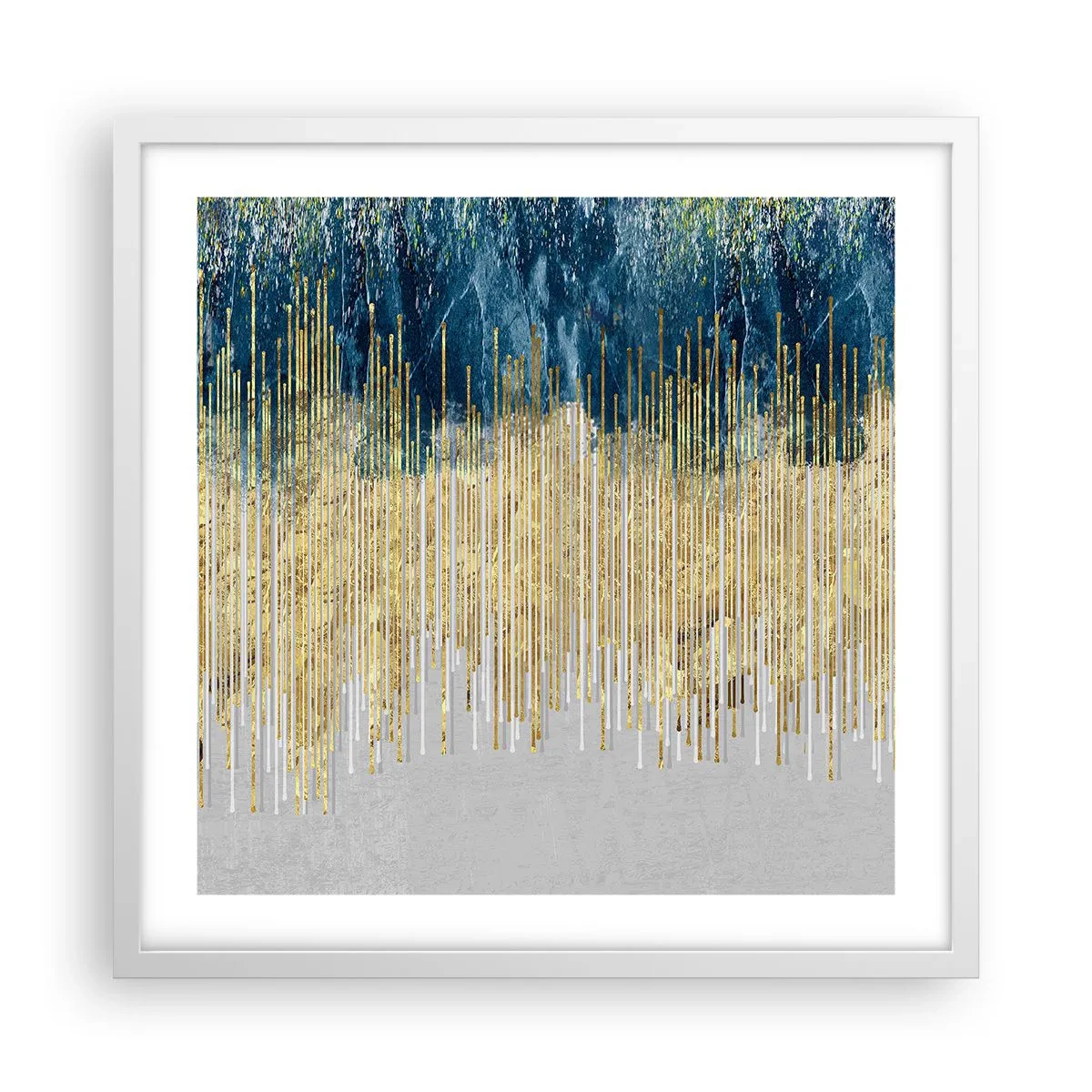 Plakat w białej ramie - Wyzłocona granica - 50x50 cm