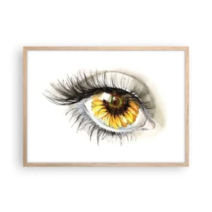 Plakat w ramie jasny dąb - Spojrzenie gorące jak lato - 70x50 cm