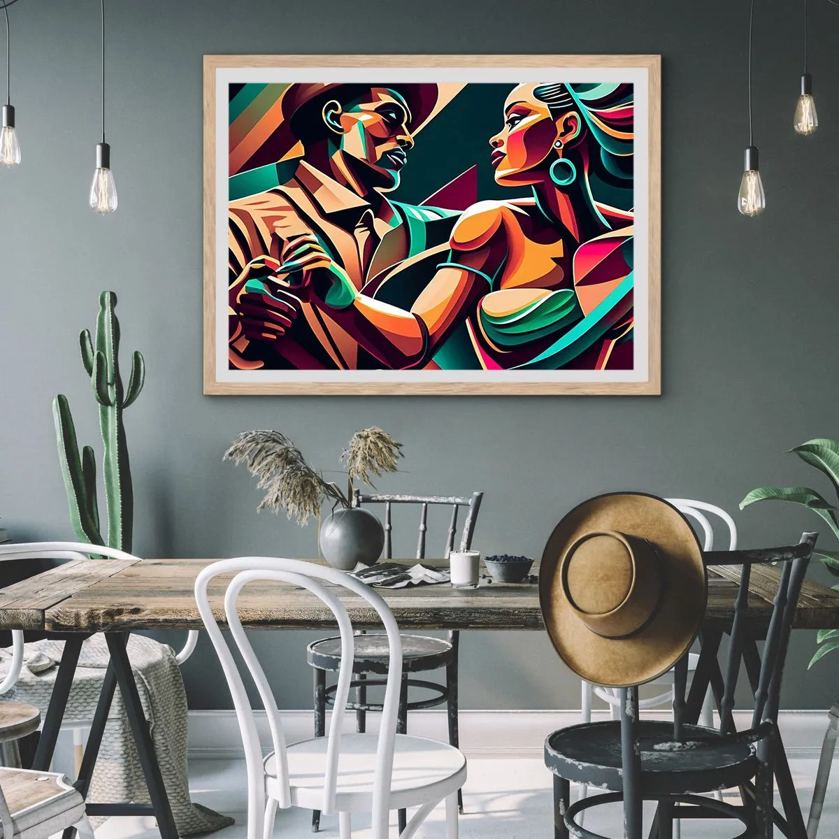 Plakat w ramie jasny dąb - W rytmie serca - 100x70 cm