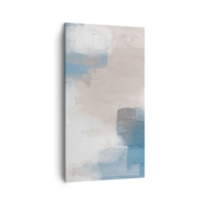 Obraz na płótnie - Abstrakcja różowa za zasłoną błękitu - 45x80 cm