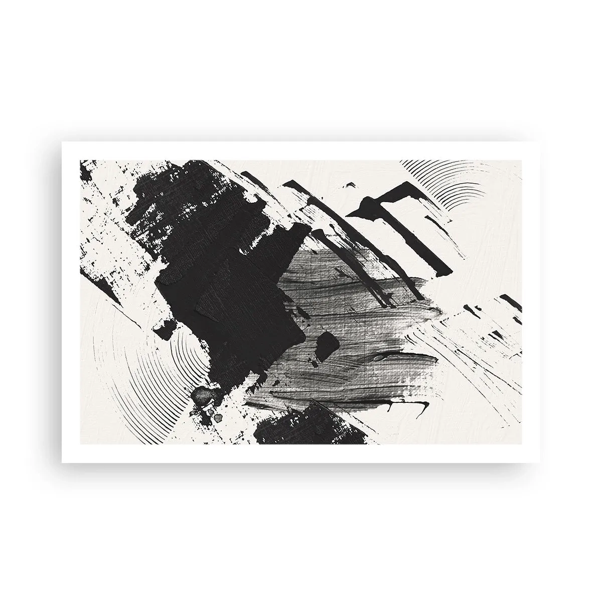Plakat - Abstrakcja – ekspresja czerni - 91x61 cm