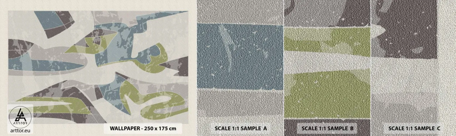 Fototapeta Próbka Premium Sand - Kompozycja za szybą - Kształty, Abstrakcja, Pastelowe - 100x30 cm