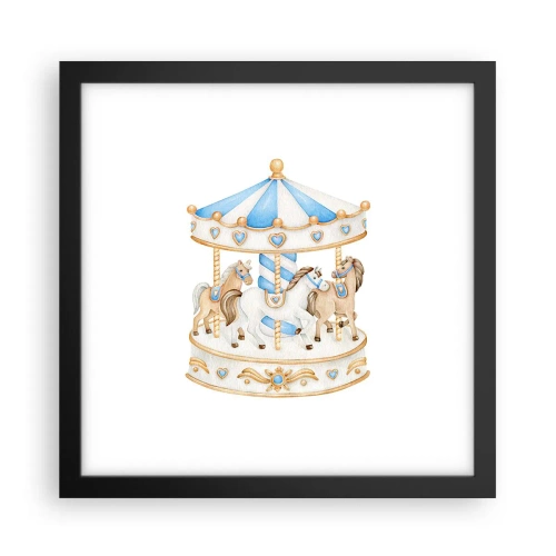 Plakat w czarnej ramie - Słodkie dzieciństwo - 30x30 cm